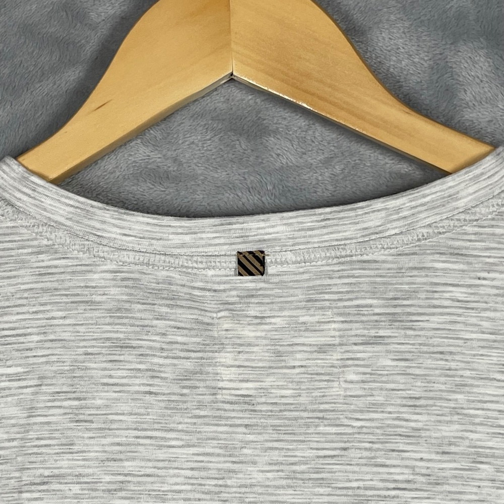 Billy Reid Mens Grey Space Dye Short Sleeve Henley Shirt XL Cotton Blend Peru - Picture 7 of 10